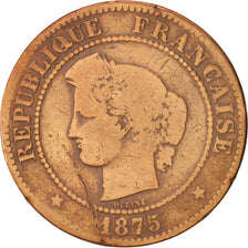 France, Cérès, 5 Centimes, 1875, Paris, F(12-15), Bronze, KM:821.1
