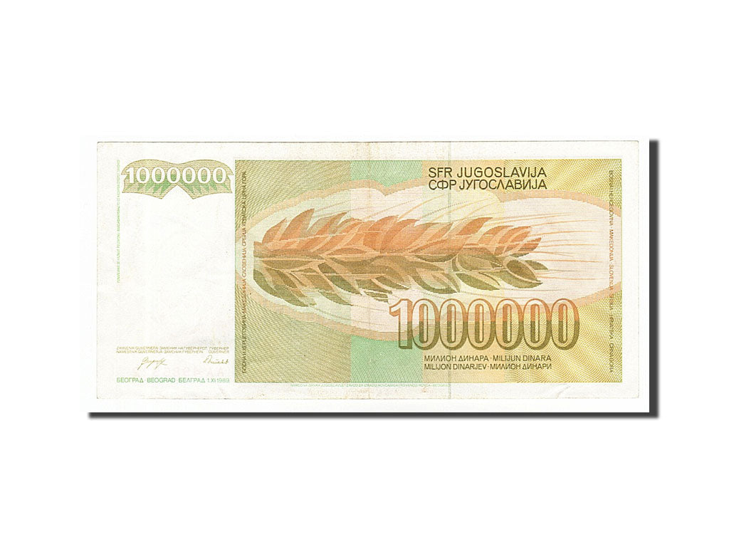 Iugoslavia, 1,000,000 Dinara, 1989, 1989-11-01, BB+