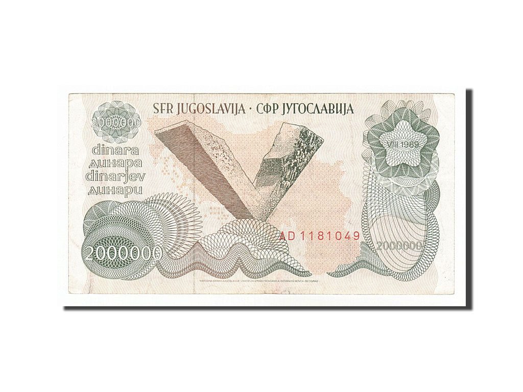 Yugoslavia, 2,000,000 Dinara, 1989, KM #100a, 1989-08-01, EF(40-45), AD1181049