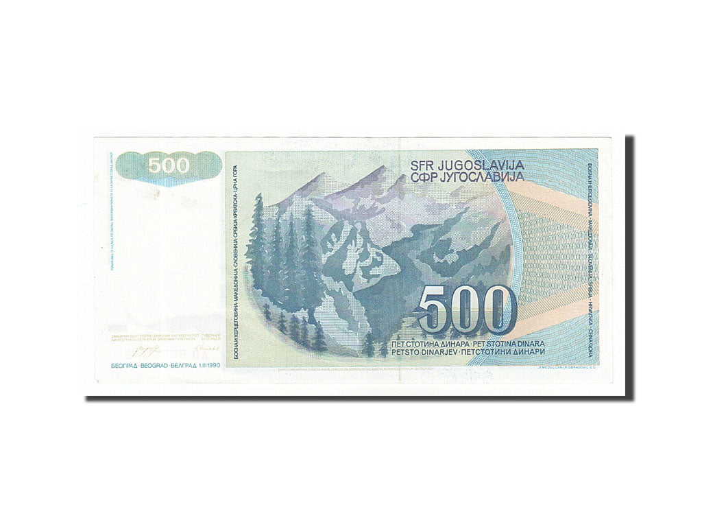 Banknote, Yugoslavia, 500 Dinara, 1990, 1990-03-01, AU(55-58)