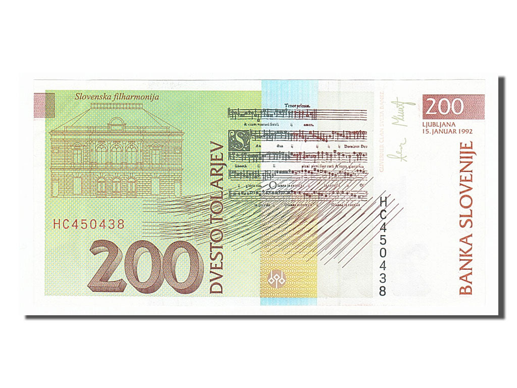 Banknote, Slovenia, 200 Tolarjev, 1992, 1992-01-15, UNC(65-70)