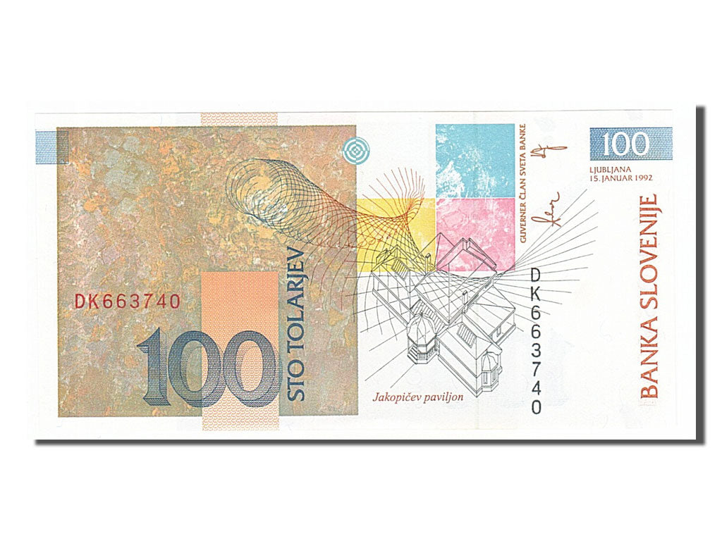 Banknote, Slovenia, 100 Tolarjev, 1992, 1992-01-15, UNC(65-70)