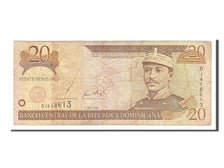 Dominican Republic, 20 Pesos Oro, 2001, KM #166b, VF(20-25), DJ418613