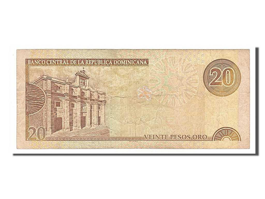Dominican Republic, 20 Pesos Oro, 2001, KM #166b, VF(20-25), DJ418613