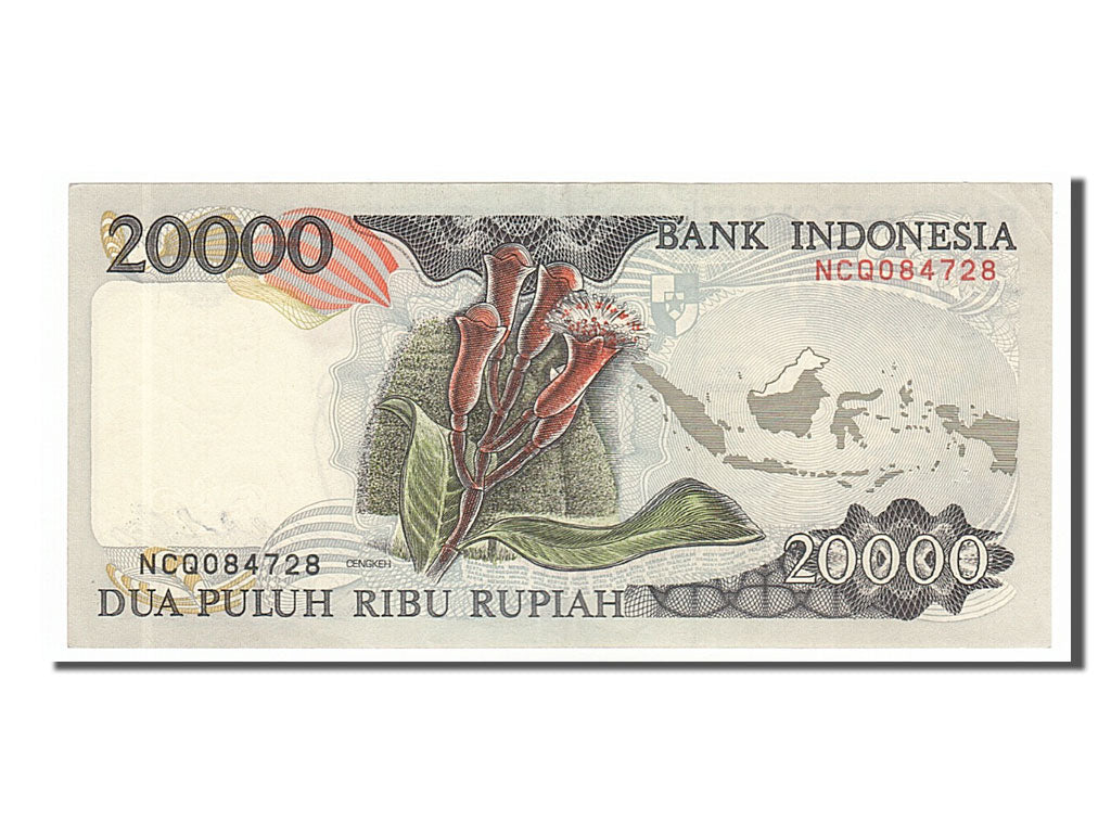 Indonesia, 20,000 Rupiah, 1992, KM #132a, AU(50-53), NCQ084728