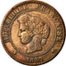 Coin, France, Cérès, 5 Centimes, 1880, Paris, EF(40-45), Bronze, KM:821.1