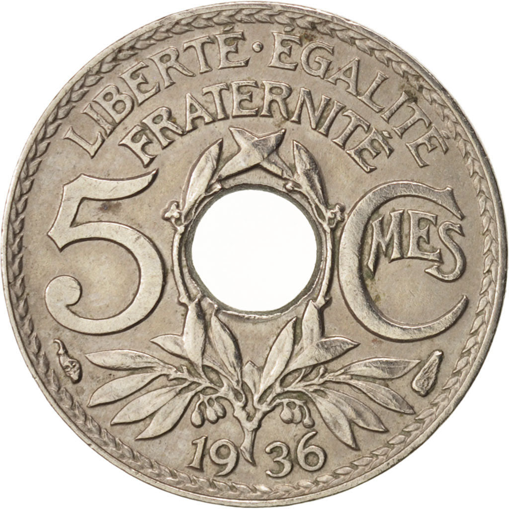 Monnaie, France, Lindauer, 5 Centimes, 1936, SUP, Copper-nickel, KM:875