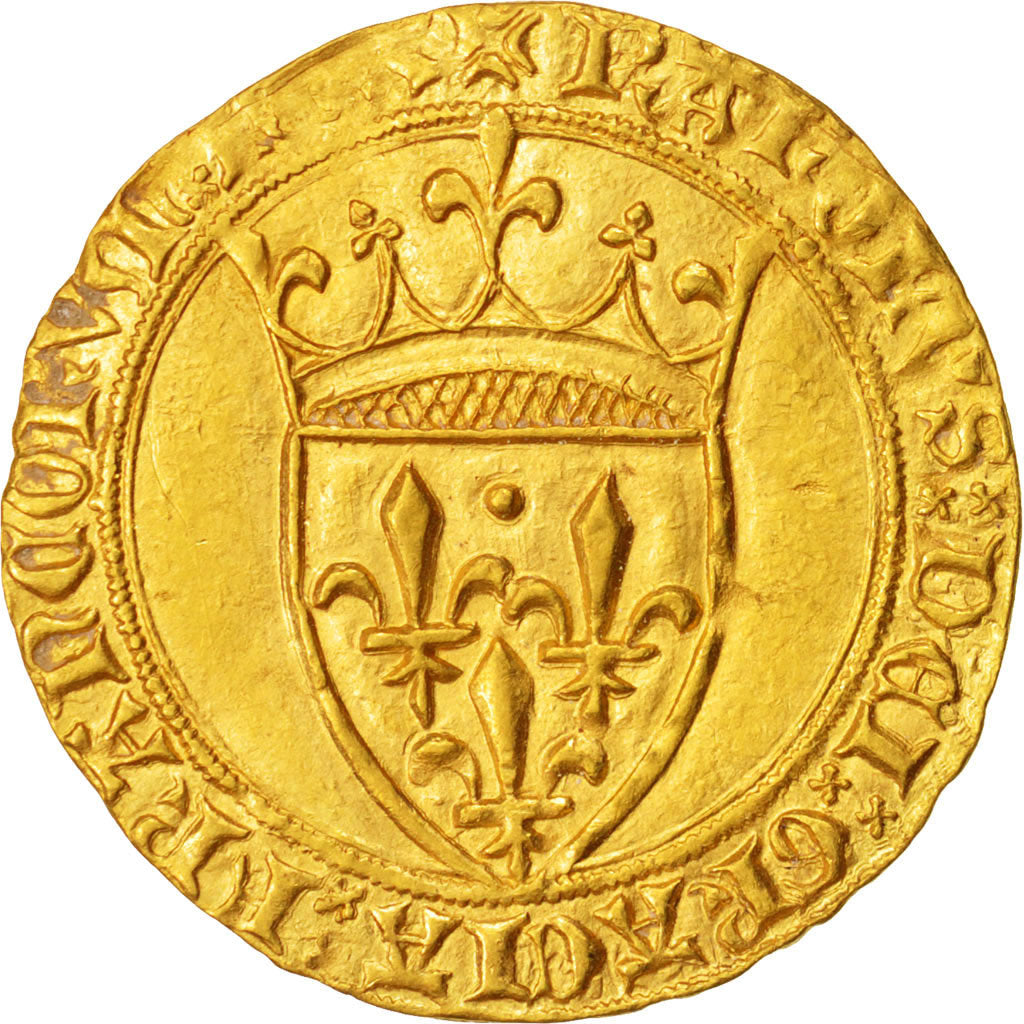 Charles VI, Ecu d'or 4ème émission, Montpellier, SUP, Or, Duplessy:369C