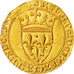 Charles VI, Ecu d'or 4th emission, Montpellier, AU(55-58), Gold, Duplessy:369C
