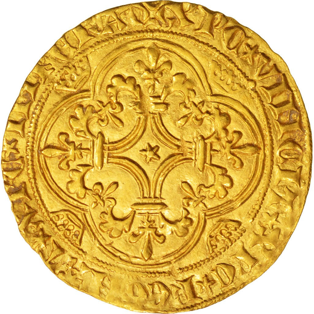 Charles VI, Ecu d'or 4ème émission, Montpellier, SUP, Or, Duplessy:369C