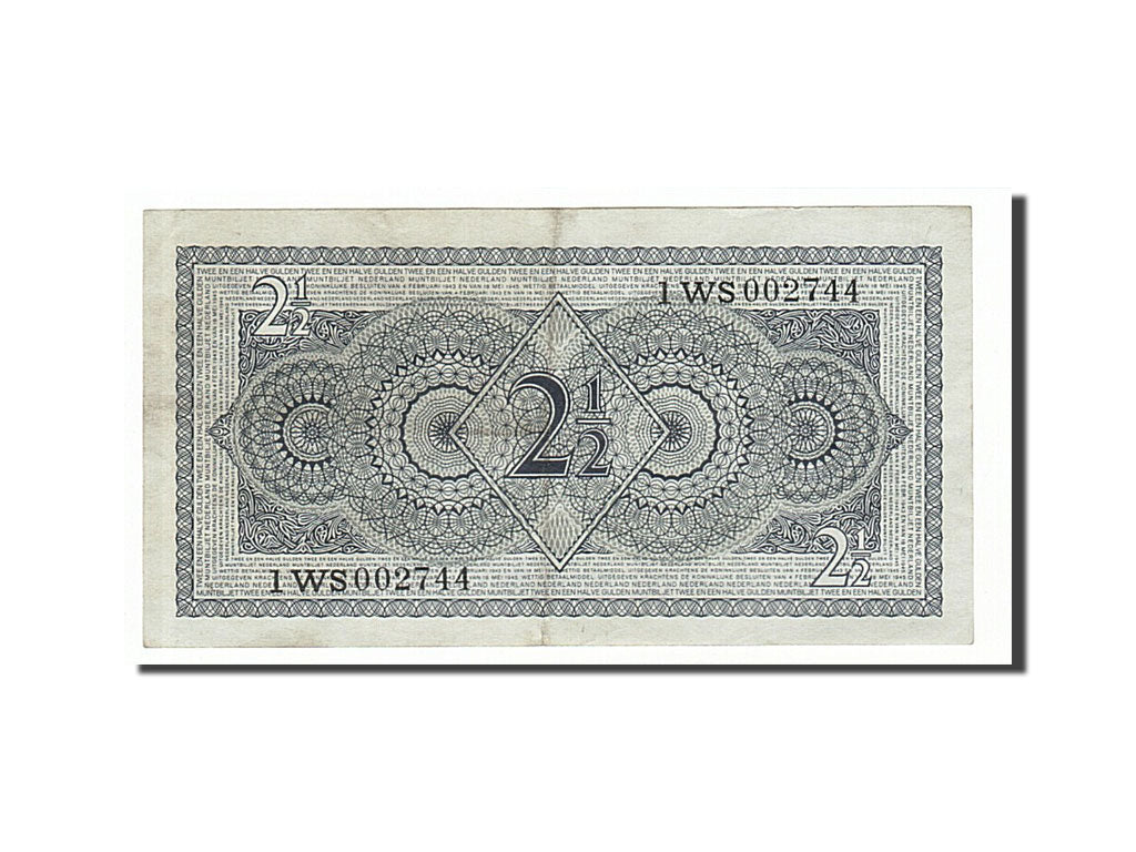 Netherlands, 2 1/2 Gulden, 1949, KM #73, 1949-08-08, AU(55-58), 1WS002744