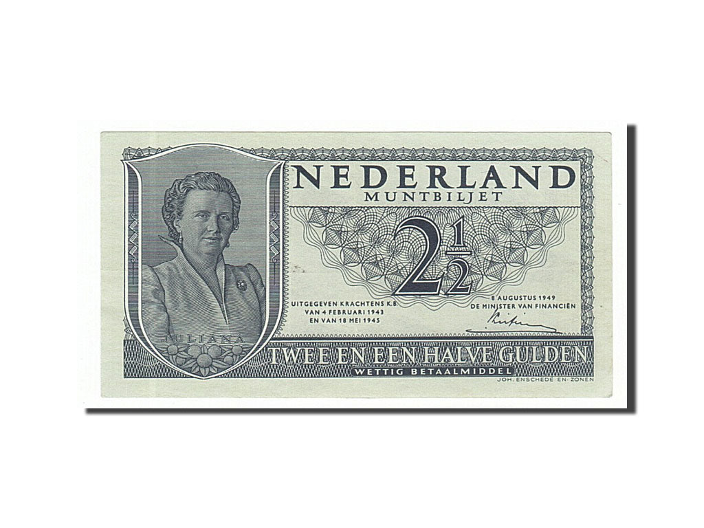 Netherlands, 2 1/2 Gulden, 1949, KM #73, 1949-08-08, UNC(60-62), 3TJ054058
