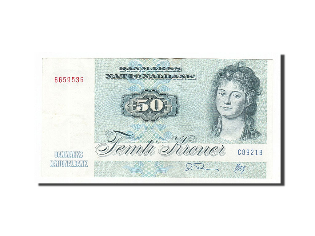 Denmark, 50 Kroner, 1992, KM #50d, AU(55-58), C8921B