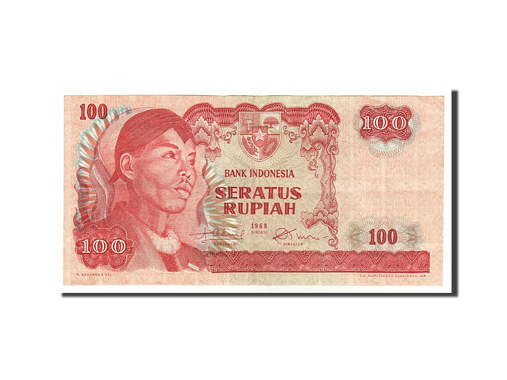 Banknote, Indonesia, 100 Rupiah, 1968, AU(55-58)
