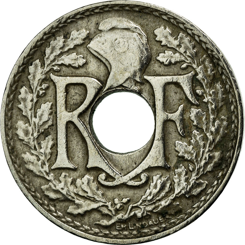 Coin, France, Lindauer, 5 Centimes, 1922, Poissy, EF(40-45), Copper-nickel