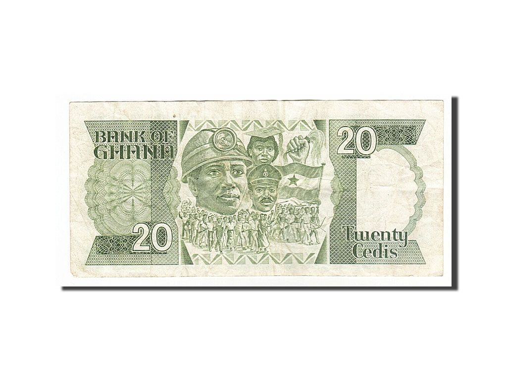 Ghana, 20 Cedis, 1986, KM #24a, 1986-07-15, VF(30-35), D/1