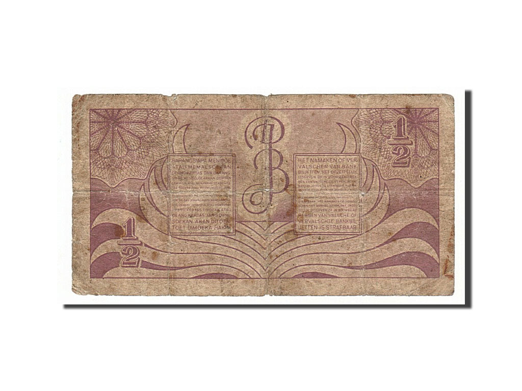 Netherlands Indies, 1/2 Gulden, 1948, KM #97, F(12-15), AA/10