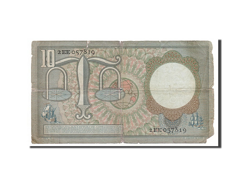 Netherlands, 10 Gulden, 1953, KM #85, 1953-03-23, VF(20-25), 2EE057819