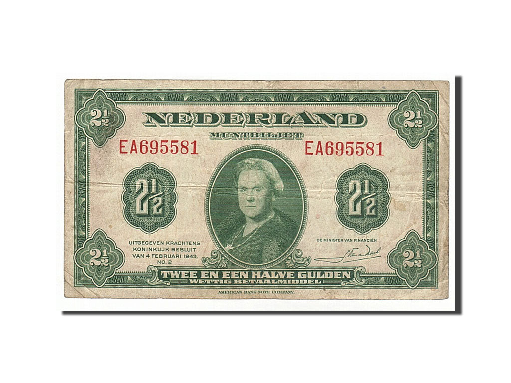 Pays-Bas, 2 1/2 Gulden type Wilhelmina