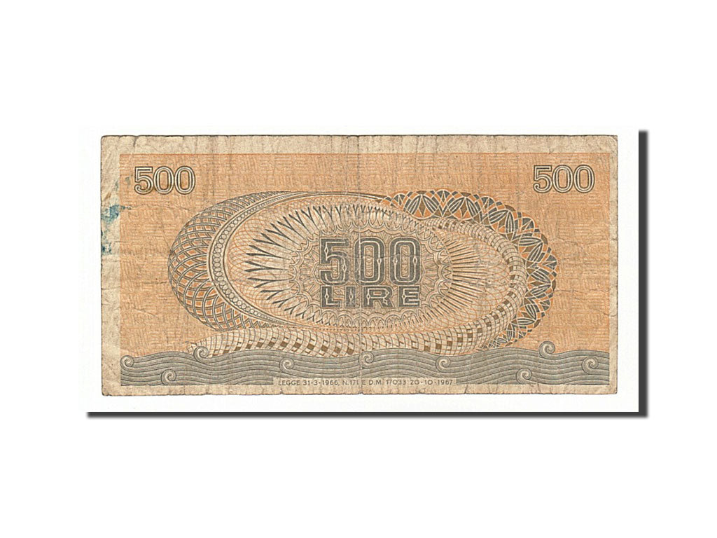 Banknote, Italy, 500 Lire, 1967, 1967-10-20, VF(20-25)