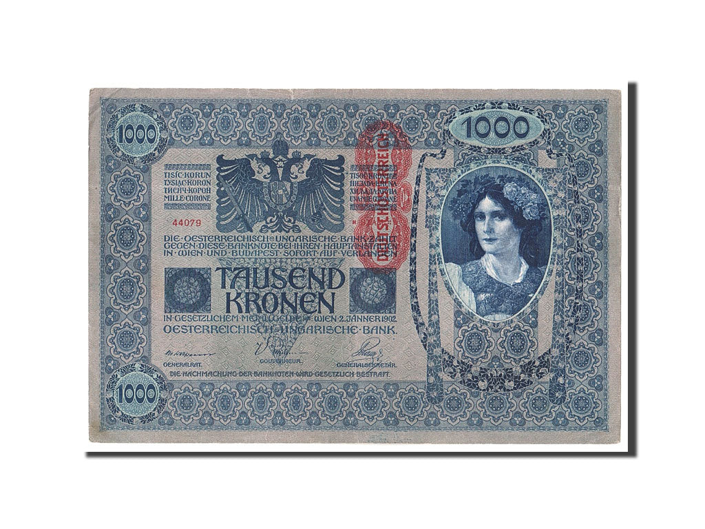 Austria, 1000 Kronen, 1919, KM #59, AU(50-53), 1526