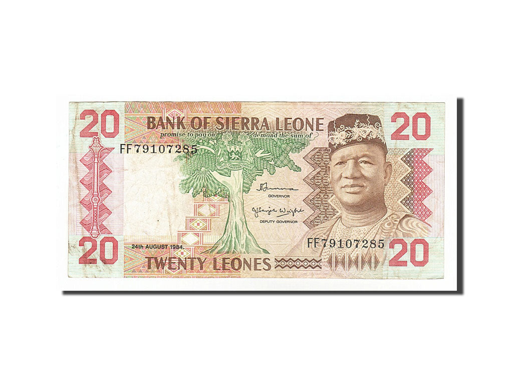 Sierra Leone, 20 Leones, 1984, KM #14b, 1984-08-24, EF(40-45), FF79107285