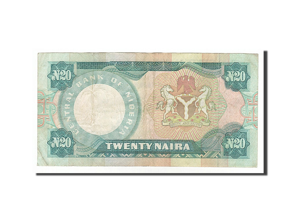 Nigeria, 20 Naira, KM #26d, EF(40-45), T/20