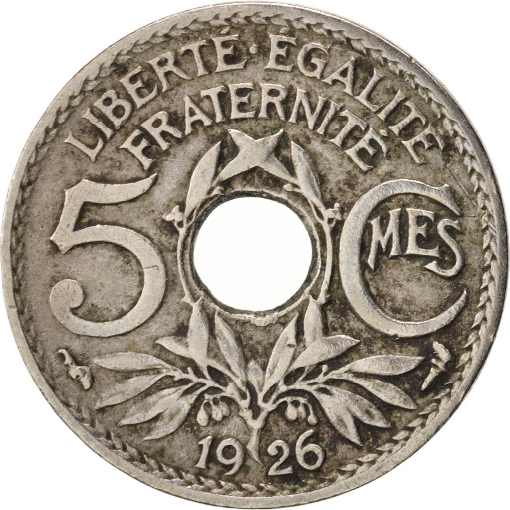 France, Lindauer, 5 Centimes, 1926, EF(40-45), Copper-nickel, KM:875,Gadoury 170