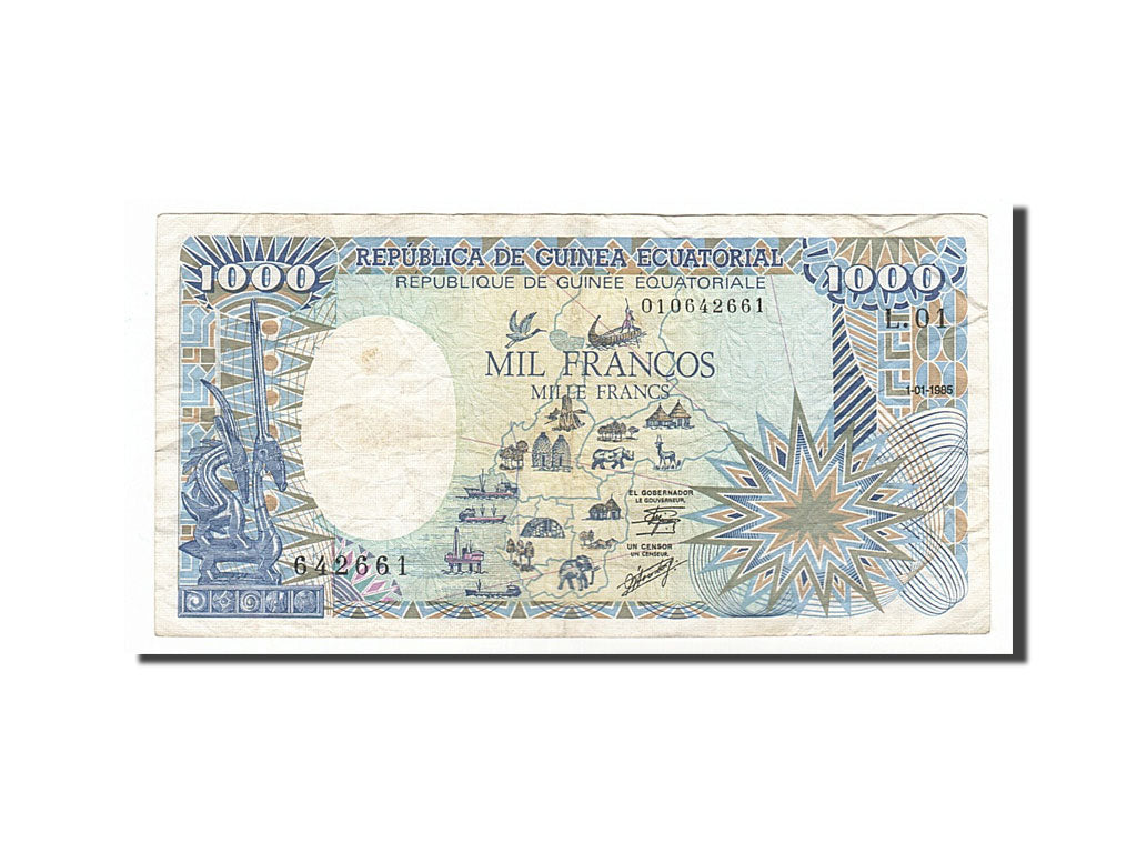 Equatorial Guinea, 1000 Francos, 1985, KM #21, 1985-01-01, EF(40-45), 010642661