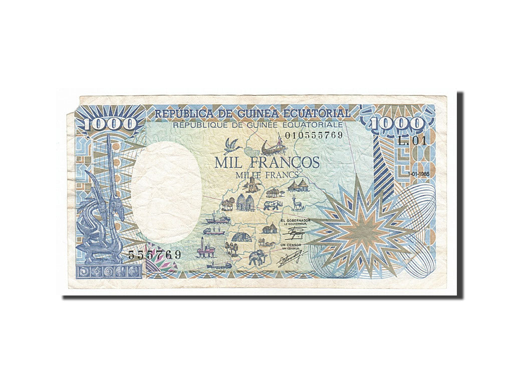 Equatorial Guinea, 1000 Francos, 1985, KM #21, 1985-01-01, F(12-15), 010555769