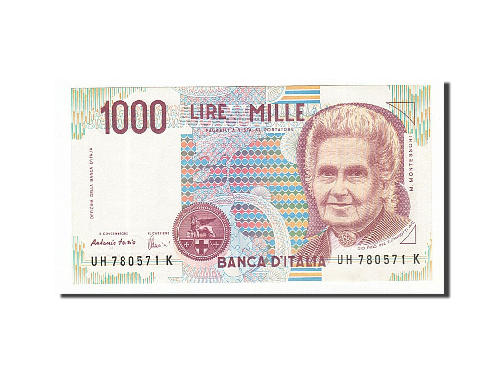 Banknote, Italy, 1000 Lire, 1990, AU(55-58)