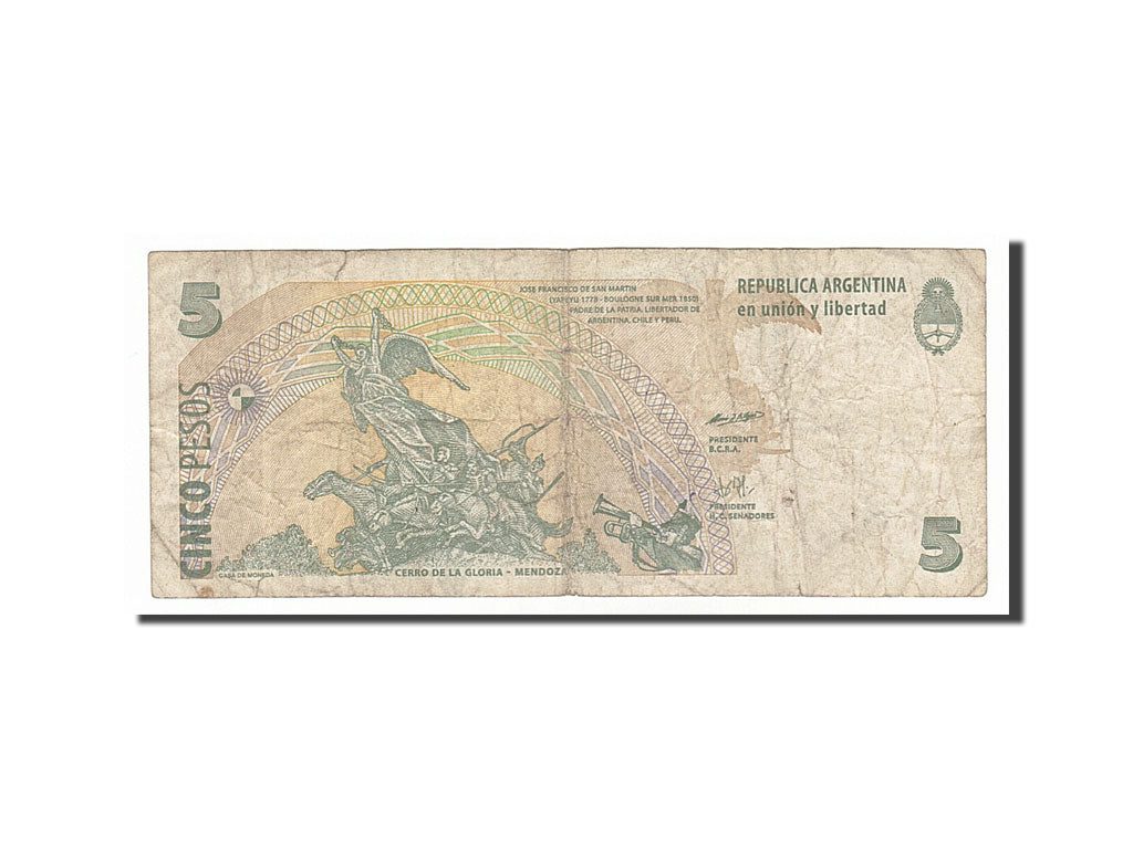 Argentina, 5 Pesos, 1998, KM #347, VF(20-25), 03709531C