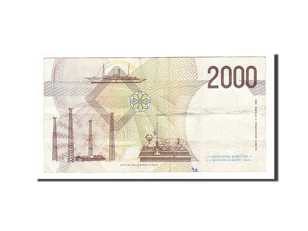Banknote, Italy, 2000 Lire, 1990, 1990-10-03, EF(40-45)