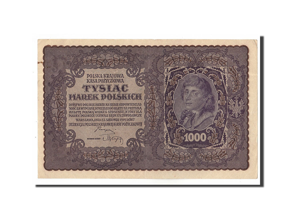 Banknote, Poland, 1000 Marek, 1919, 1919-08-23, AU(50-53)
