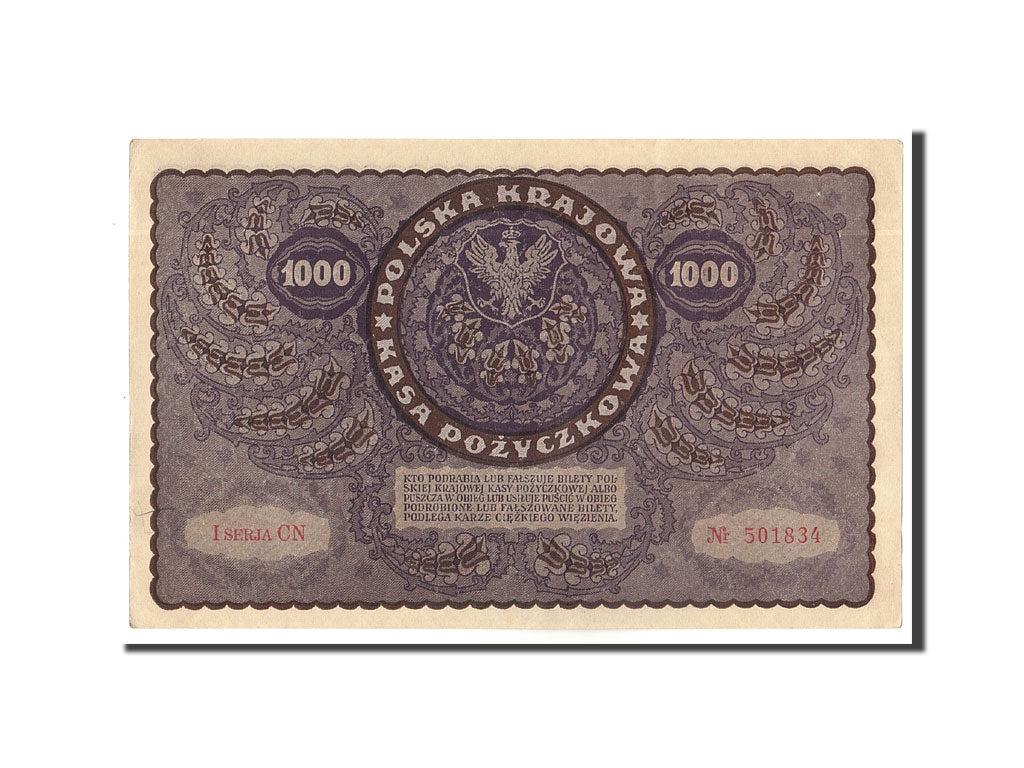 Poland, 1000 Marek, 1919, KM #29, 1919-08-23, UNC(63), CN 501834