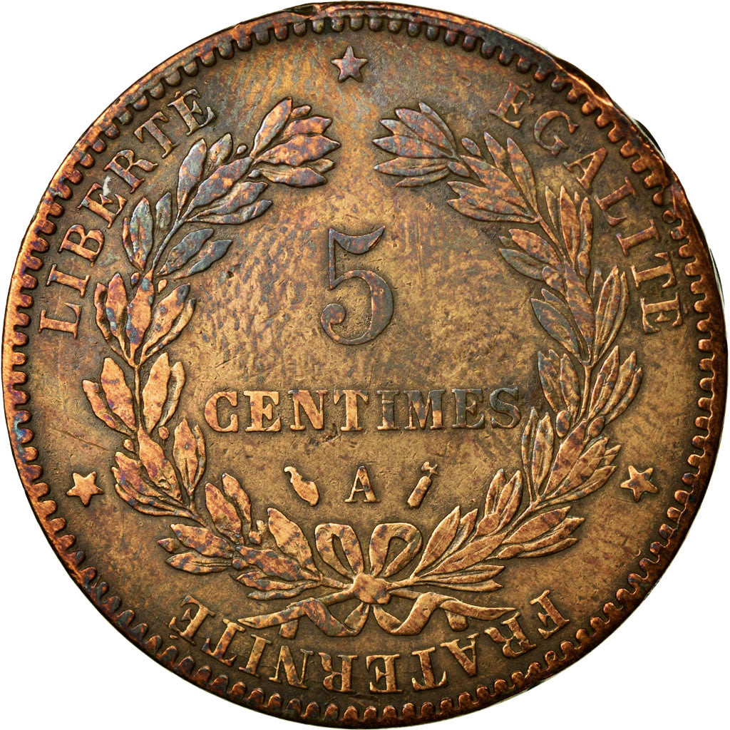 Coin, France, Cérès, 5 Centimes, 1889, Paris, VF(30-35), Bronze, KM:821.1