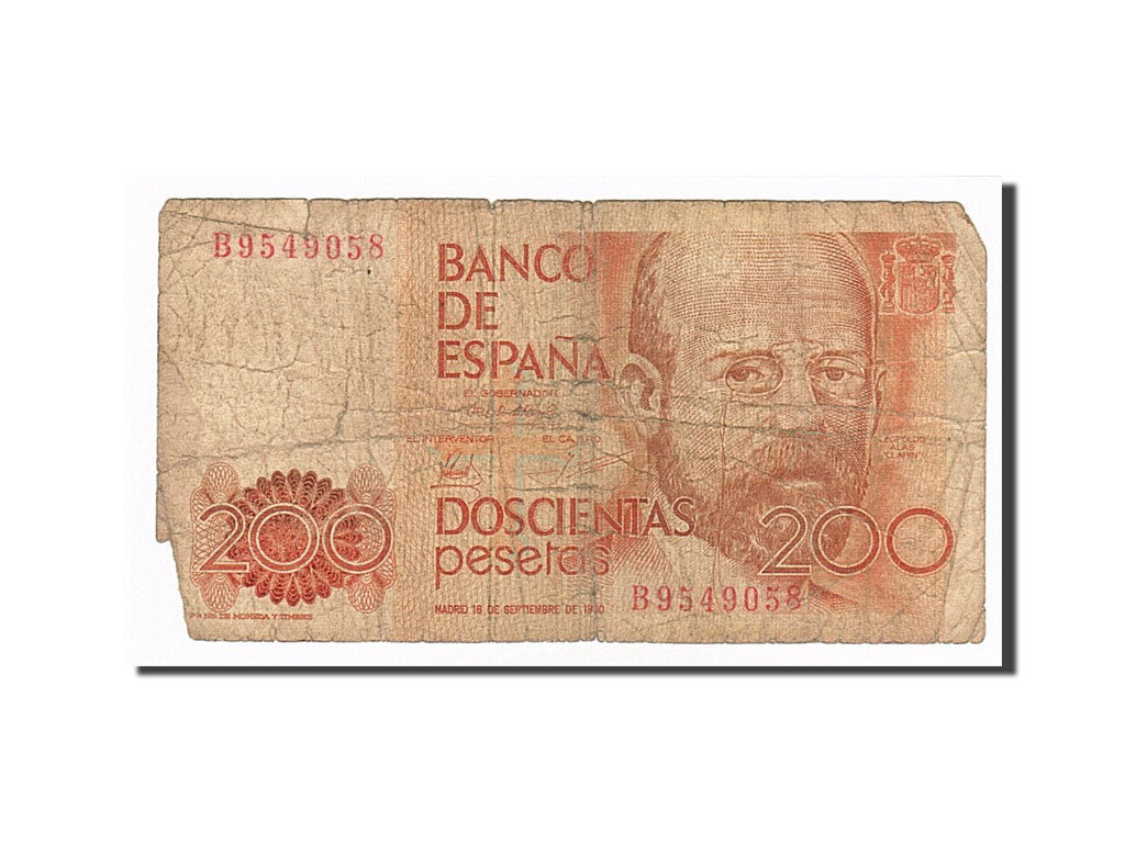 Banknote, Spain, 200 Pesetas, 1980, 1980-09-16, VG(8-10)
