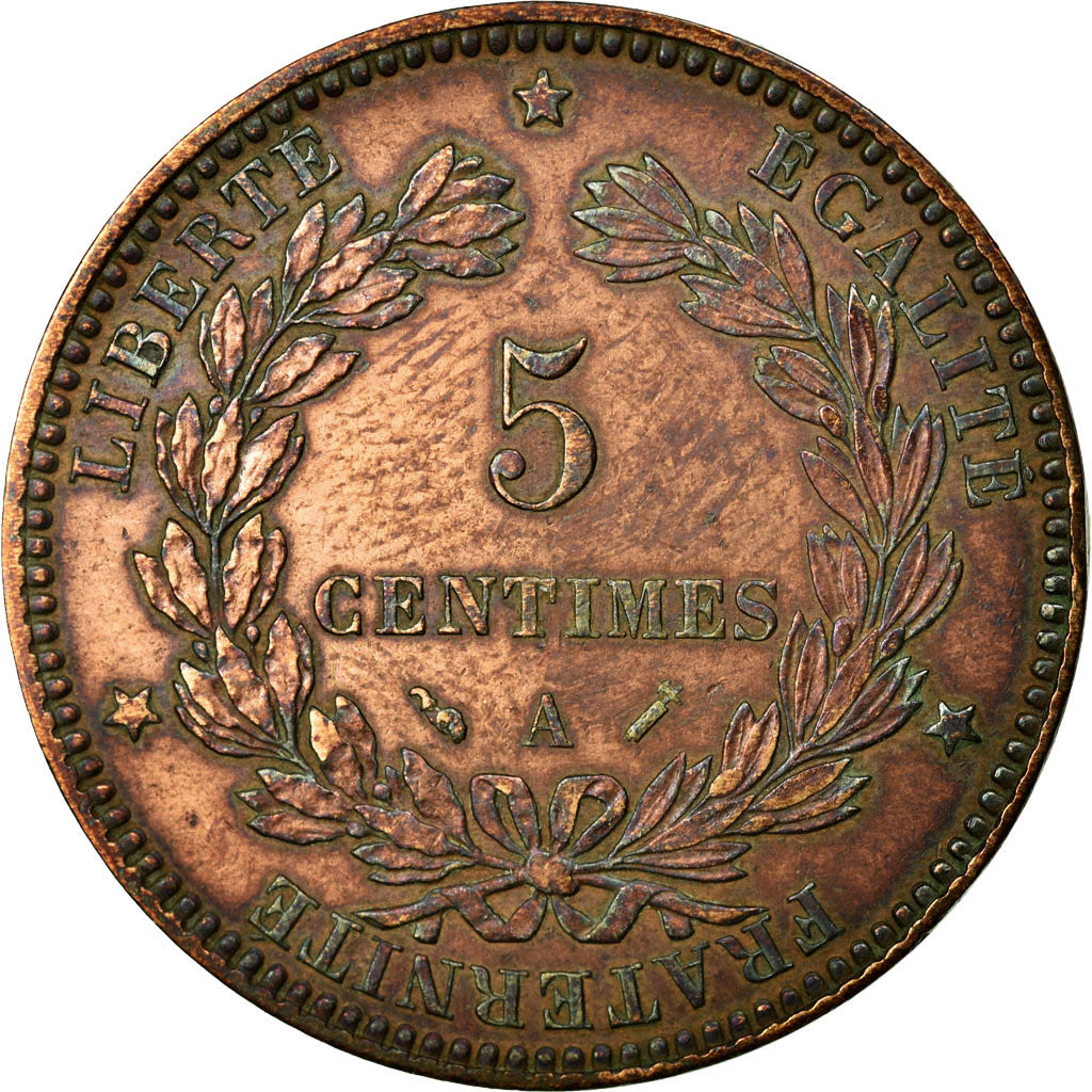 Monnaie, France, Cérès, 5 Centimes, 1891, Paris, TTB, Bronze, KM:821.1