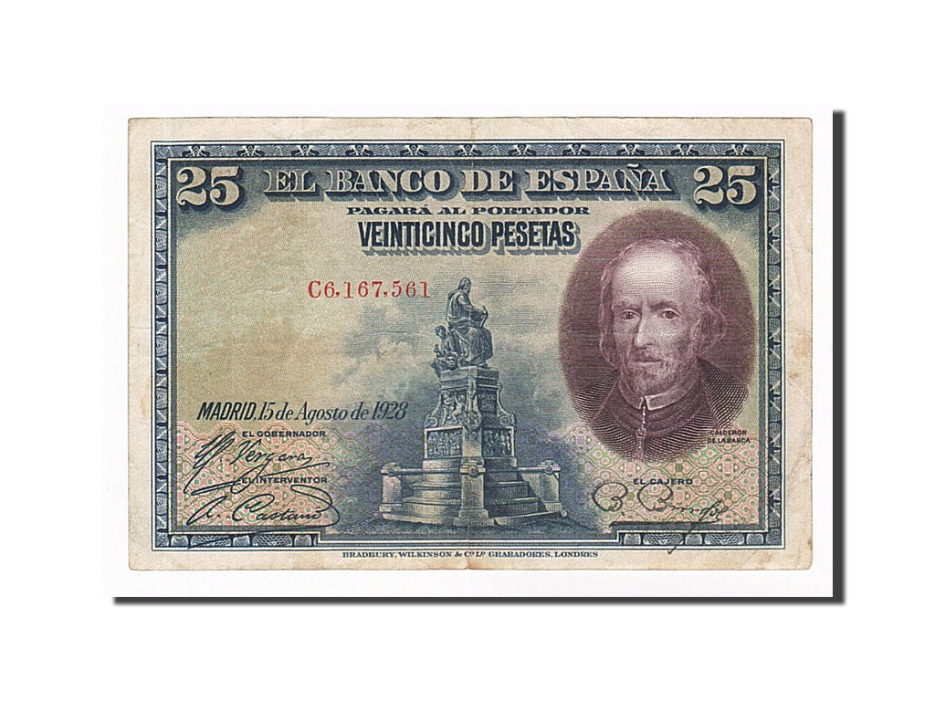 Banknote, Spain, 25 Pesetas, 1928, 1928-08-15, EF(40-45)