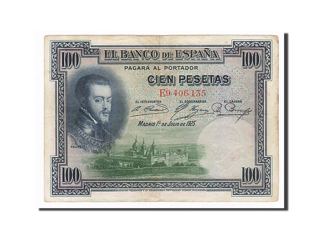 Banconote, Spagna, 100 Pesetas, 1925, 1925-07-01, MB+