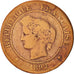 Monnaie, France, Cérès, 5 Centimes, 1892, Paris, B, Bronze, KM:821.1