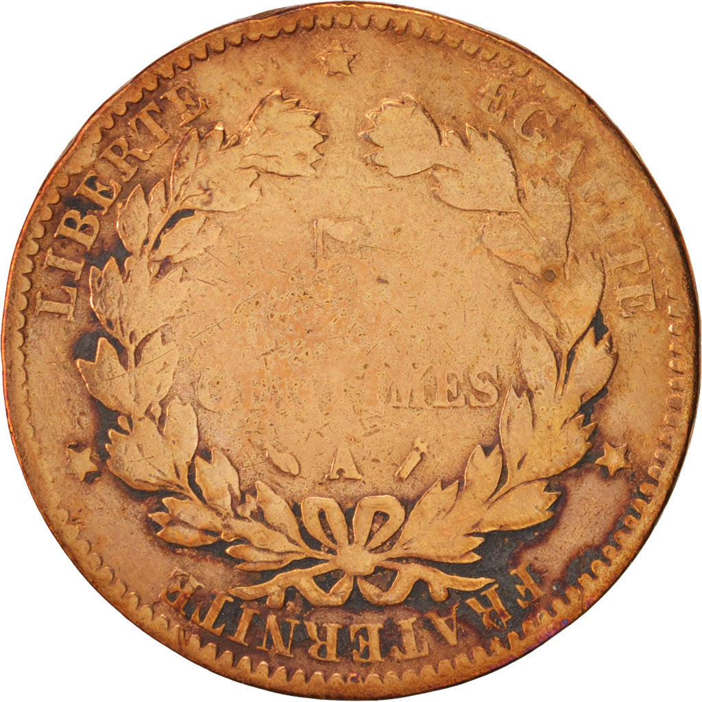 Monnaie, France, Cérès, 5 Centimes, 1892, Paris, B, Bronze, KM:821.1