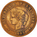 France, Cérès, 5 Centimes, 1893, Paris, EF(40-45), Bronze, KM:821.1, Gadoury157a