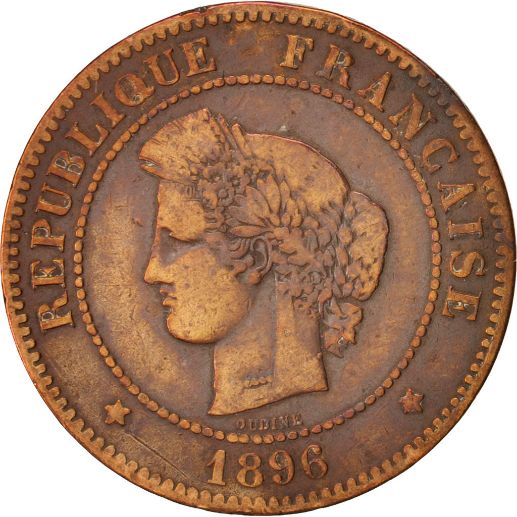 Moneta, Francia, Cérès, 5 Centimes, 1896, Paris, MB, Bronzo, KM:821.1