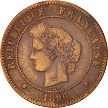 Moneta, Francia, Cérès, 5 Centimes, 1896, Paris, MB, Bronzo, KM:821.1