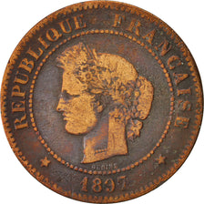 Coin, France, Cérès, 5 Centimes, 1897, Paris, VF(20-25), Bronze, KM:821.1