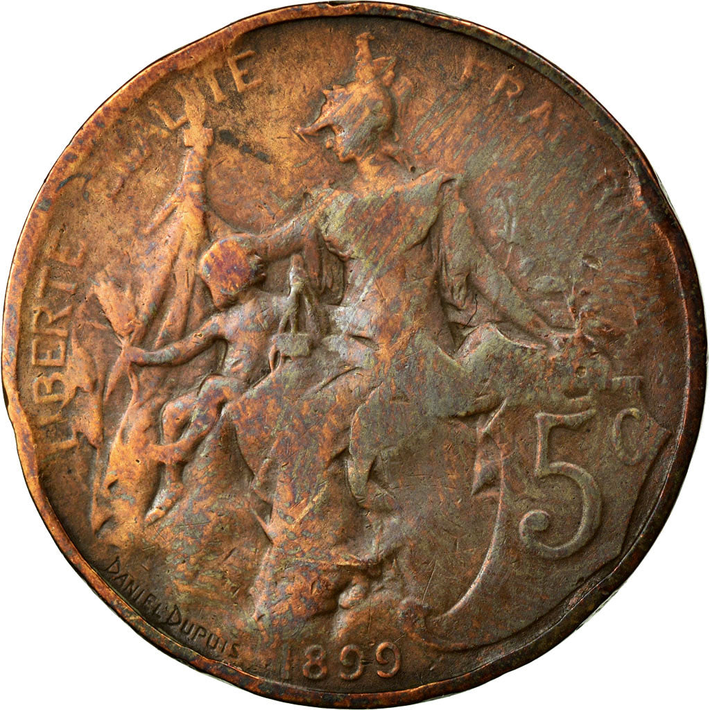 Coin, France, Dupuis, 5 Centimes, 1899, Paris, VF(20-25), Bronze, KM:842