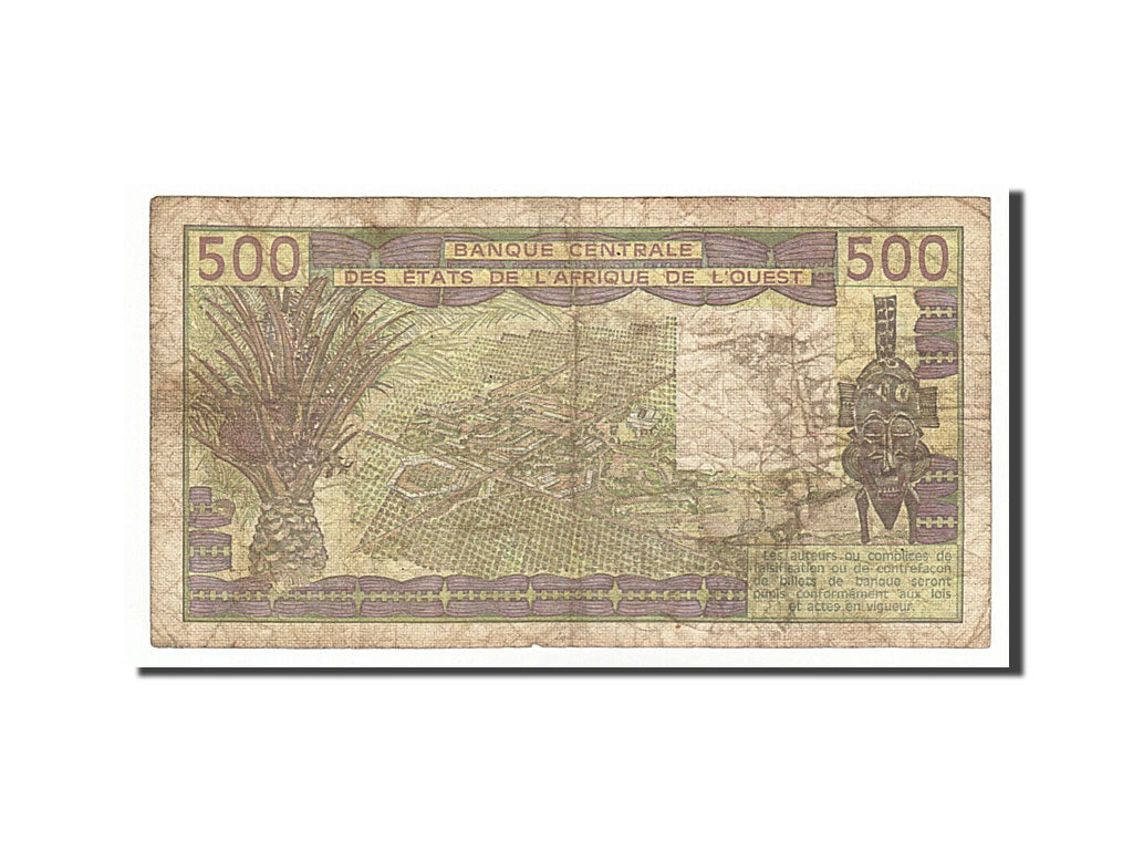 West African States, 500 Francs, 1981, KM #706Kc, F(12-15), K170125