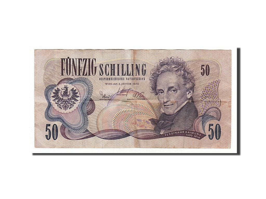 Austria, 50 Schilling, 1970, KM #143a, 1970-01-02, VF(30-35), G171587R