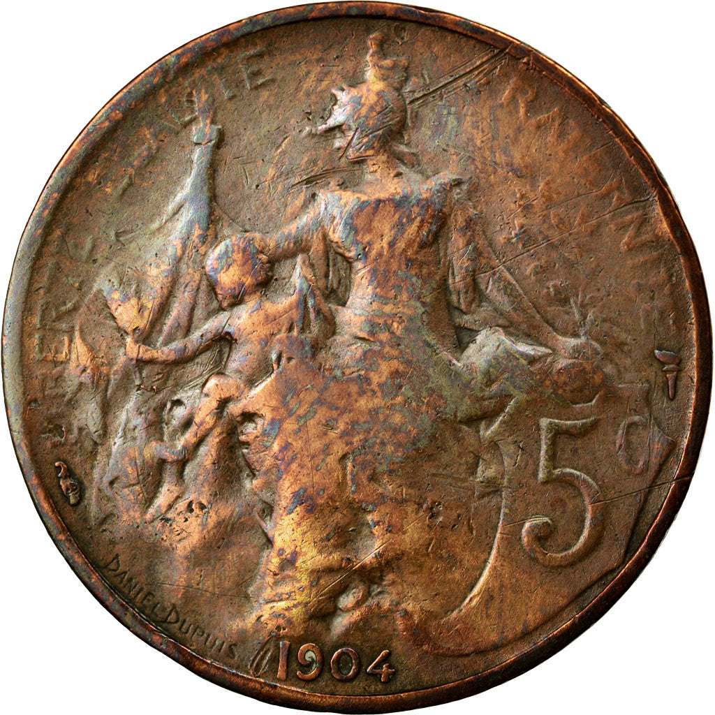 Coin, France, Dupuis, 5 Centimes, 1904, Paris, VF(20-25), Bronze, KM:842